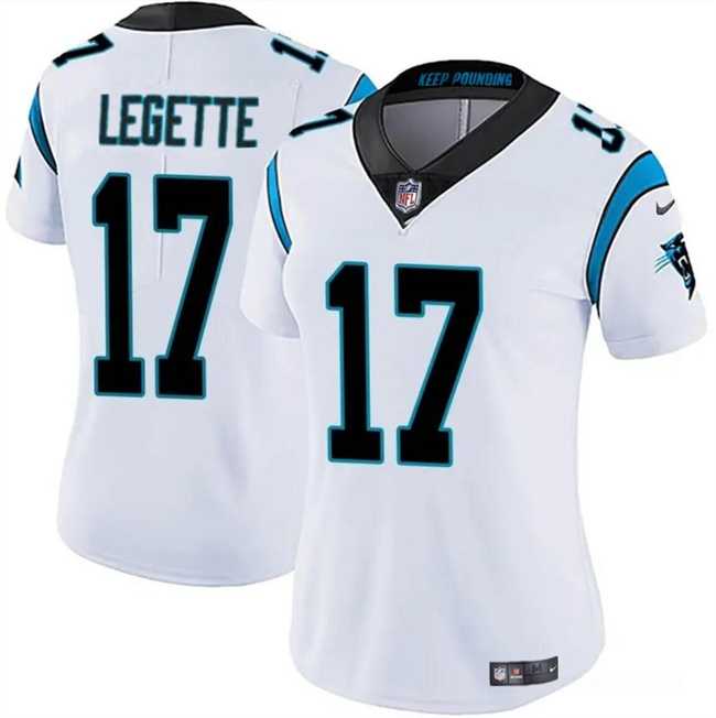 Womens Carolina Panthers #17 Xavier Legette White 2024 Draft Vapor Stitched Jersey Dzhi